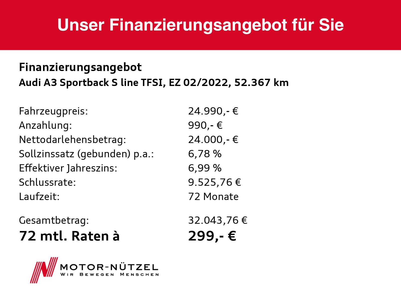 Audi A3 Sportback 40 TFSI e S-TR S-LINE LED+RFK+AHK